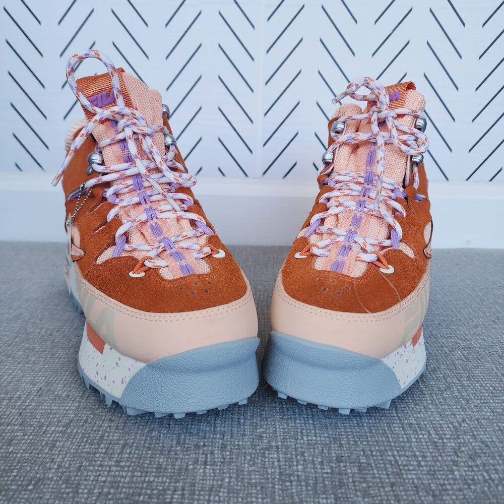 Fila Renno Multi Trekking Hi 7 Womens Shoes Orange Purple Suede Chunky Sneakers - Picture 9 of 12